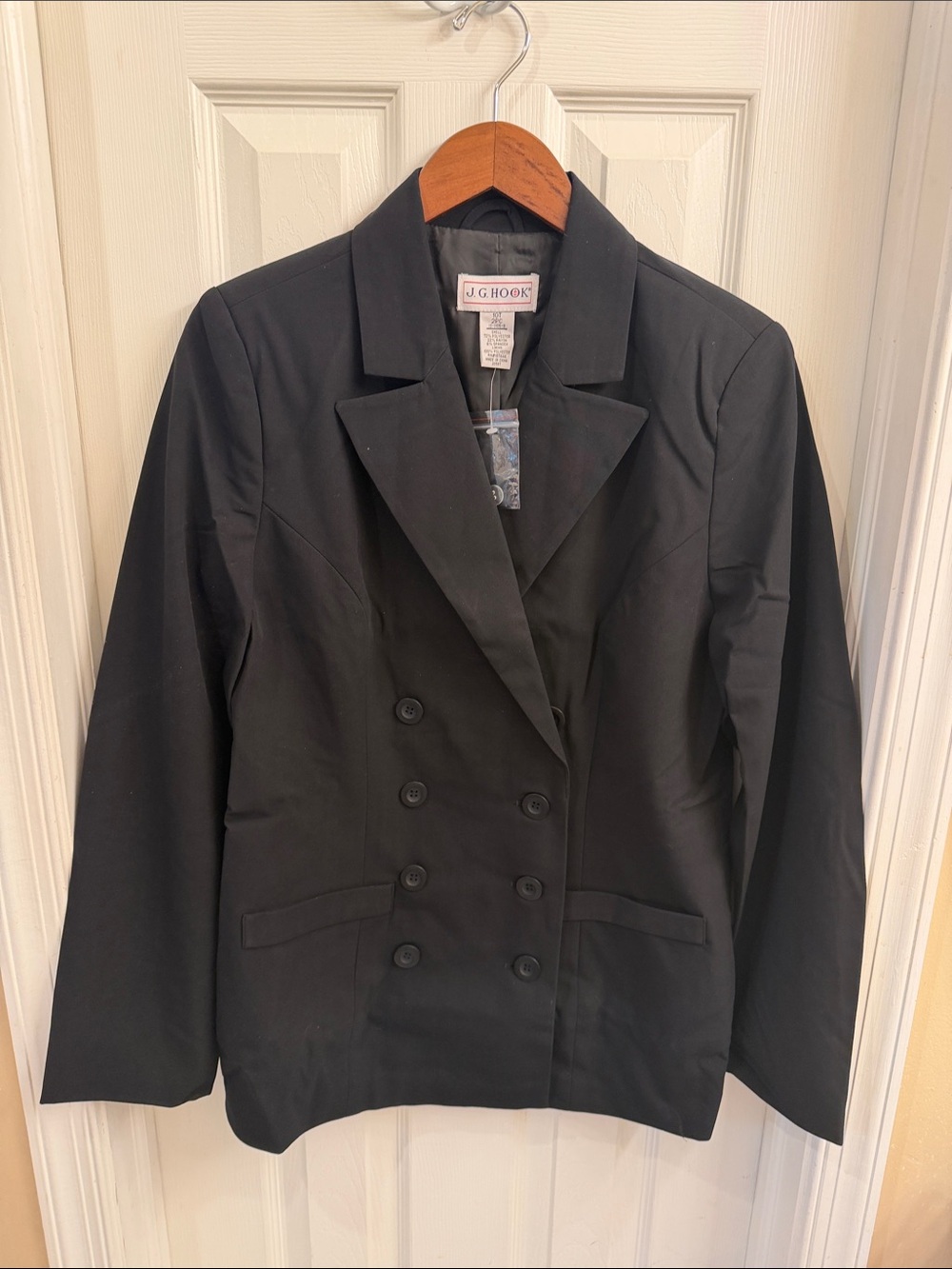 J. G. Hook Black Double-Breasted Tailored Blazer